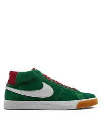 Sneakers alte in pelle scamosciata verde scuro di Nike