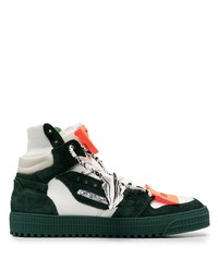 Sneakers alte in pelle scamosciata verde scuro di Off-White