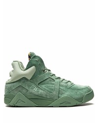 Sneakers alte in pelle scamosciata verdi di Fila