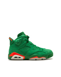 Sneakers alte in pelle scamosciata verdi di Jordan