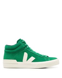 Sneakers alte in pelle scamosciata verdi di Veja