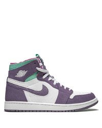Sneakers alte in pelle scamosciata viola di Jordan