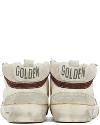 Sneakers alte in pelle stampate beige di Golden Goose