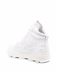 Sneakers alte in pelle stampate bianche e nere di DSQUARED2