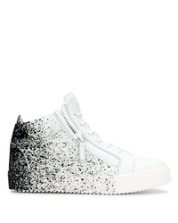 Sneakers alte in pelle stampate bianche e nere di Giuseppe Zanotti