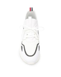 Sneakers alte in pelle stampate bianche e nere di Moncler