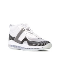 Sneakers alte in pelle stampate bianche e nere di Nike