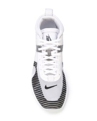 Sneakers alte in pelle stampate bianche e nere di Nike