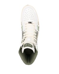 Sneakers alte in pelle stampate bianche di Amiri