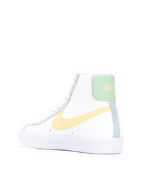 Sneakers alte in pelle stampate bianche di Nike