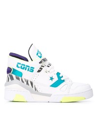 Sneakers alte in pelle stampate bianche di Converse