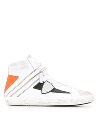 Sneakers alte in pelle stampate bianche di Philippe Model Paris