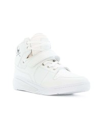 Sneakers alte in pelle stampate bianche di Mastermind Japan