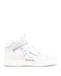 Sneakers alte in pelle stampate bianche di Valentino Garavani