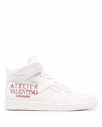 Sneakers alte in pelle stampate bianche di Valentino Garavani