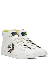 Sneakers alte in pelle stampate bianche di Converse