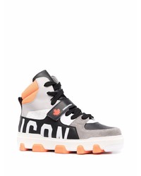 Sneakers alte in pelle stampate grigie di DSQUARED2