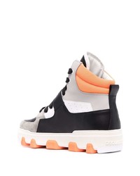 Sneakers alte in pelle stampate grigie di DSQUARED2