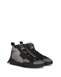 Sneakers alte in pelle stampate grigie di Dolce & Gabbana