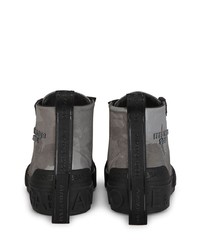 Sneakers alte in pelle stampate grigie di Dolce & Gabbana