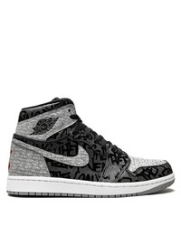 Sneakers alte in pelle stampate grigio scuro di Jordan