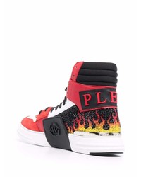 Sneakers alte in pelle stampate multicolori di Philipp Plein