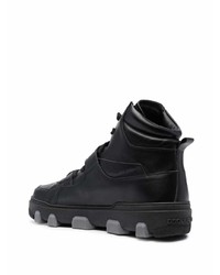 Sneakers alte in pelle stampate nere e bianche di DSQUARED2