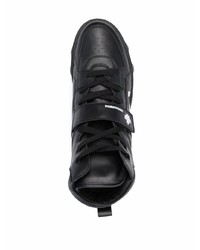 Sneakers alte in pelle stampate nere e bianche di DSQUARED2