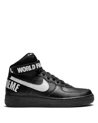 Sneakers alte in pelle stampate nere e bianche di Nike