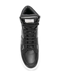Sneakers alte in pelle stampate nere e bianche di Philipp Plein