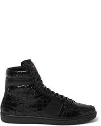 Sneakers alte in pelle stampate nere