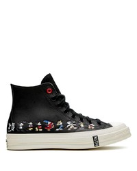 Sneakers alte in pelle stampate nere di Converse