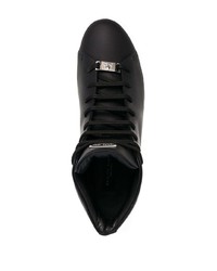 Sneakers alte in pelle stampate nere di Philipp Plein