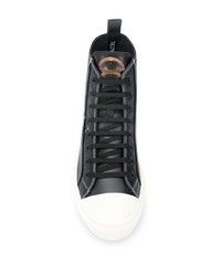 Sneakers alte in pelle stampate nere di Valentino Garavani