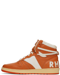 Sneakers alte in pelle terracotta di Rhude