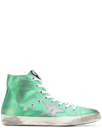 Sneakers alte in pelle verde menta