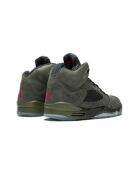 Sneakers alte in pelle verde oliva di Jordan