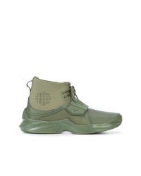 Sneakers alte in pelle verde oliva di Fenty X Puma