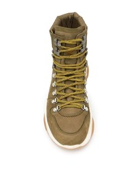 Sneakers alte in pelle verde oliva di DSQUARED2