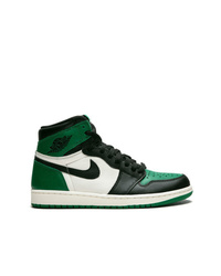 Sneakers alte in pelle verde scuro di Jordan