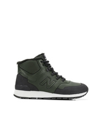 Sneakers alte in pelle verde scuro di New Balance