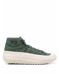 Sneakers alte in pelle verde scuro di Y-3