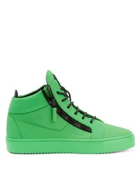 Sneakers alte in pelle verdi di Giuseppe Zanotti