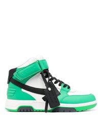 Sneakers alte in pelle verdi di Off-White