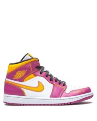Sneakers alte in pelle viola melanzana di Jordan