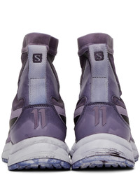 Sneakers alte in pelle viola di 11 By Boris Bidjan Saberi