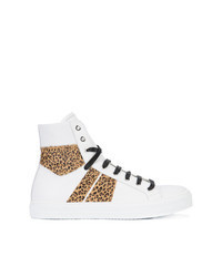 Sneakers alte leopardate bianche