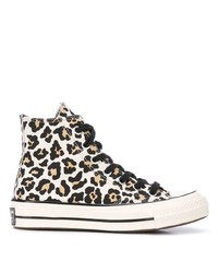 Sneakers alte leopardate bianche di Converse