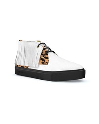 Sneakers alte leopardate bianche di Swear
