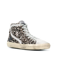 Sneakers alte leopardate bianche di Golden Goose Deluxe Brand